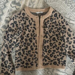 Abercrombie & Fitch Leopard Print Cardigan - Brown and Black